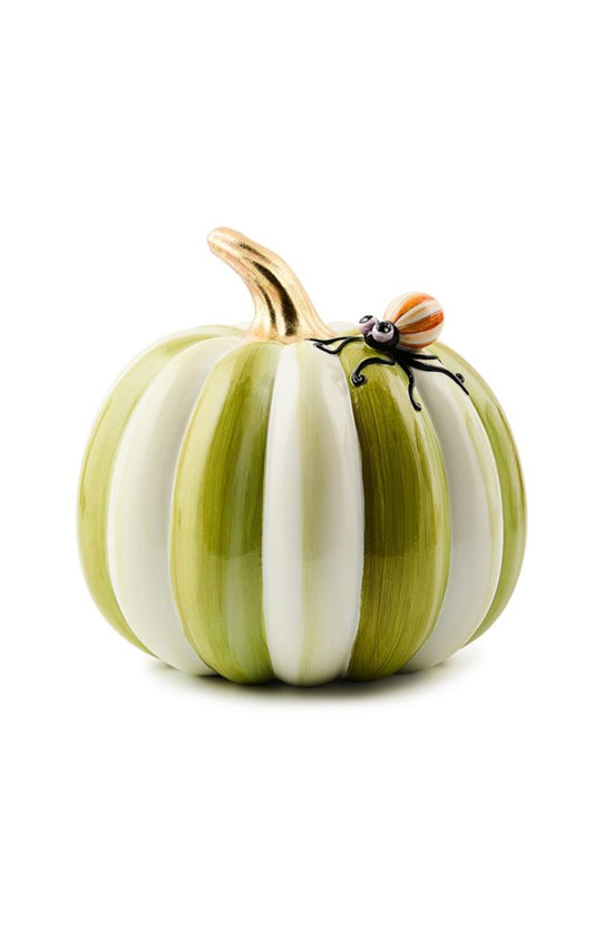 Mackenzie-Childs Fergal's Friend Spider on Small Moss Stripe Pumpkin