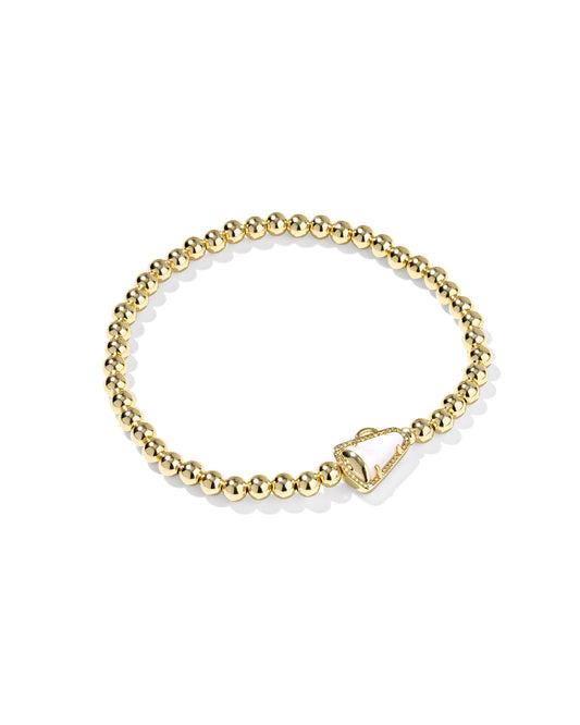 CHEER STRETCH BRACELET GOLD WHITE MOTHER OF PEARL