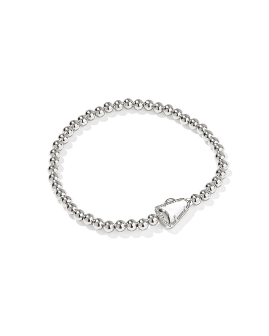 CHEER STRETCH BRACELET SILVER WHITE MOTHER OF PEARL