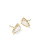 CHEER STUD EARRINGS GOLD WHITE MOTHER OF PEARL