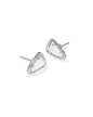 CHEER STUD EARRINGS SILVER WHITE MOTHER OF PEARL