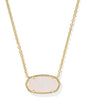 ELISA STATEMENT SHORT PENDANT NECKLACE GOLD IRIDESCENT DRUSY