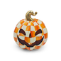 Mackenzie-Childs Orange Check Small Illuminated jack o'lantern