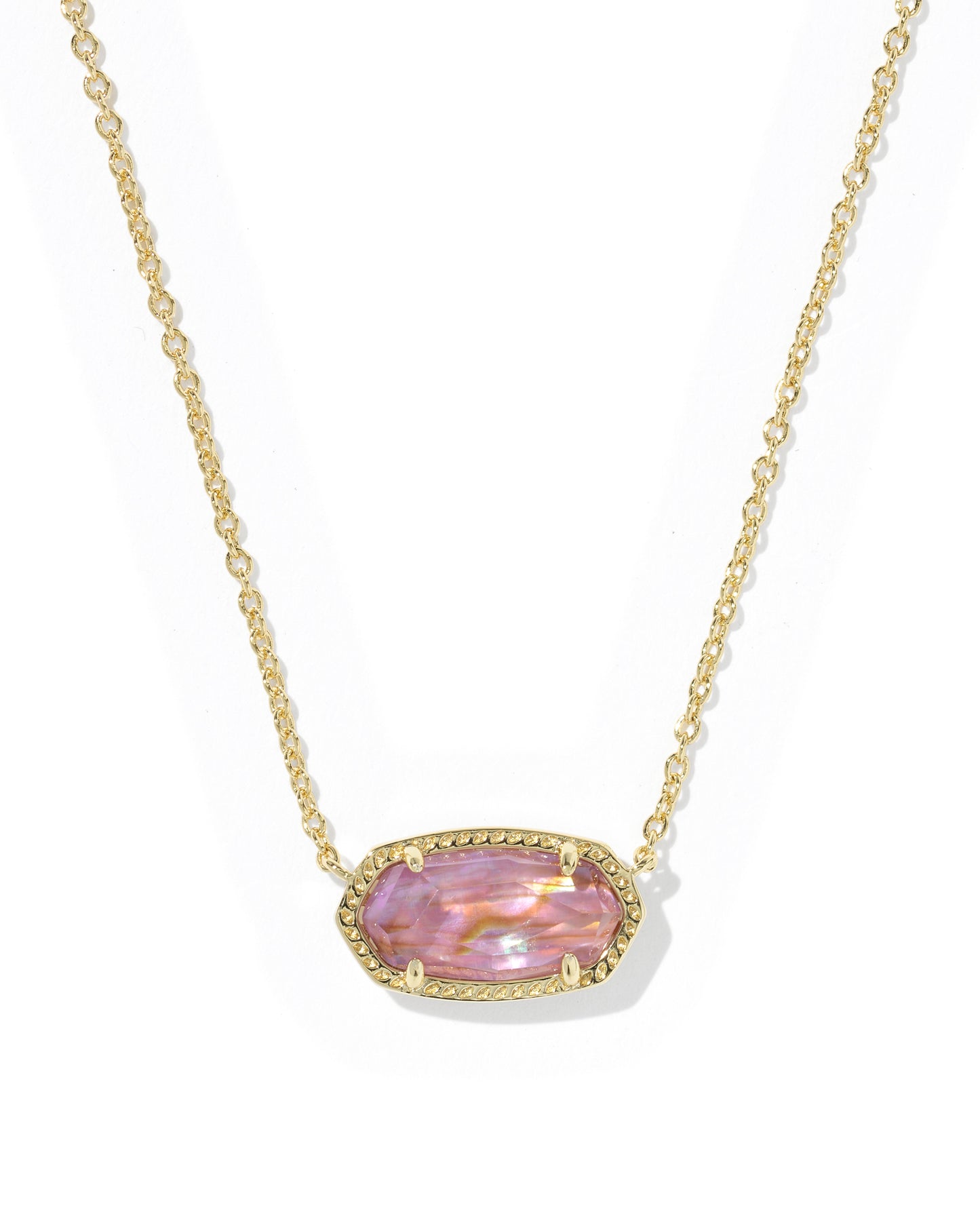 ELISA PENDANT NECKLACE GOLD LIGHT MAUVE ILLUSION