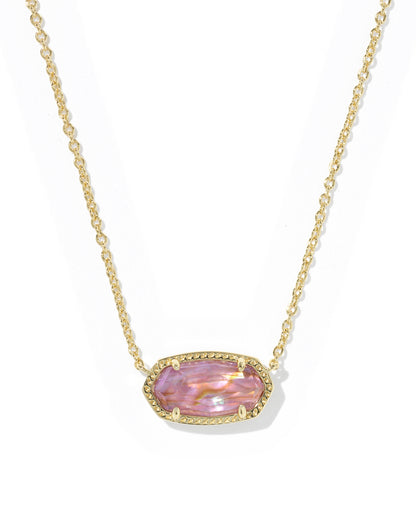ELISA PENDANT NECKLACE GOLD LIGHT MAUVE ILLUSION