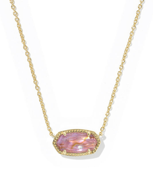 ELISA PENDANT NECKLACE GOLD LIGHT MAUVE ILLUSION