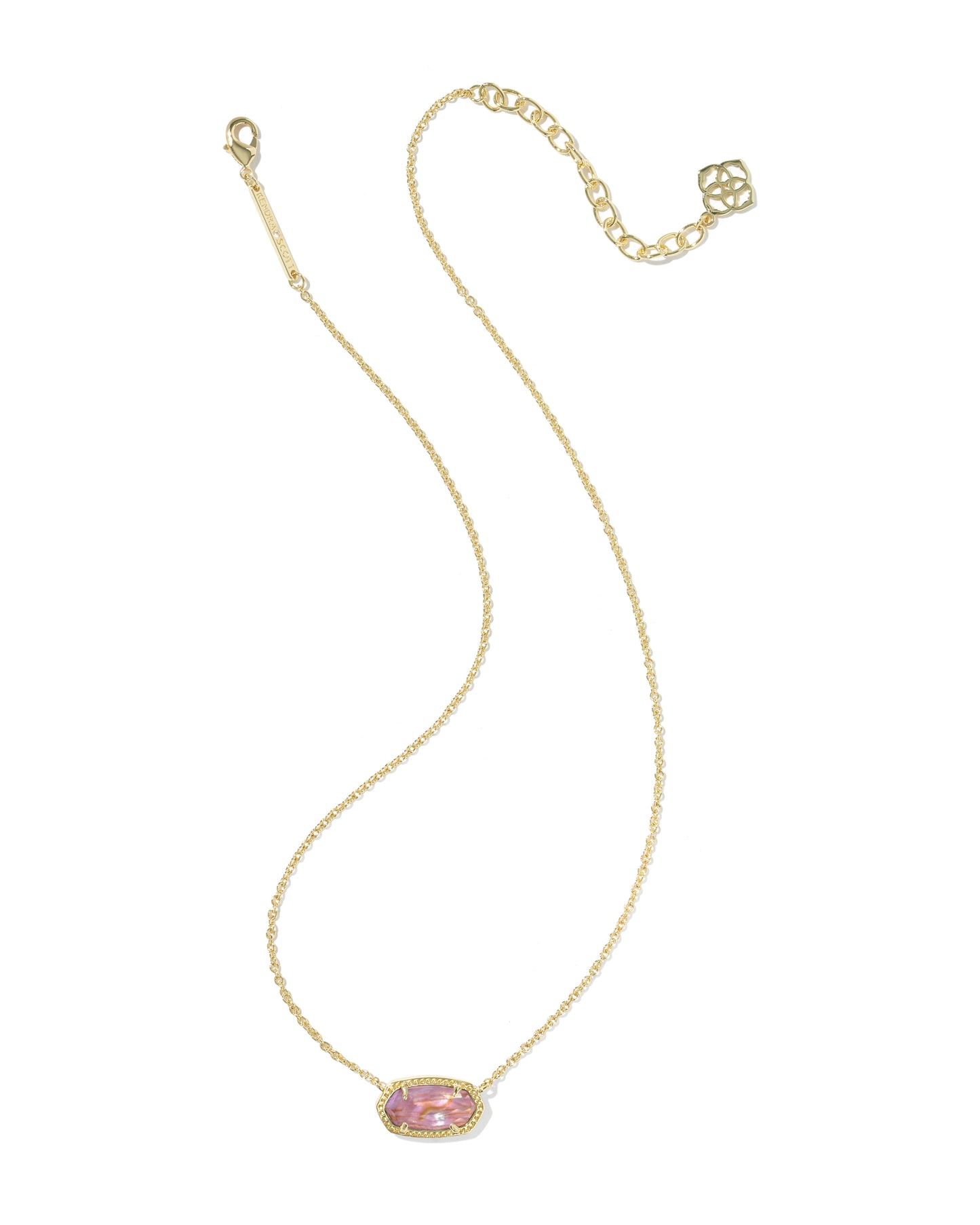 ELISA PENDANT NECKLACE GOLD LIGHT MAUVE ILLUSION