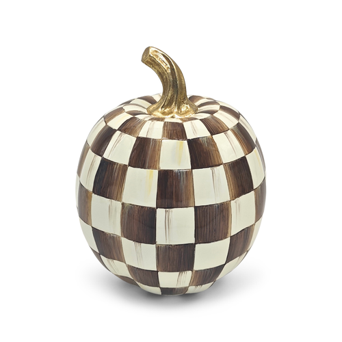Mackenzie-Childs Chocolate Check small pumpkin