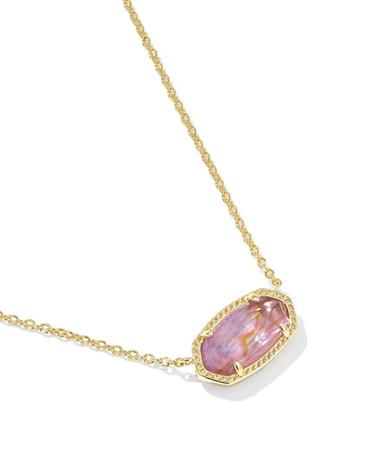 ELISA PENDANT NECKLACE GOLD LIGHT MAUVE ILLUSION