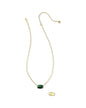 ELISA RIVETED SHORT PENDANT NECKLACE GOLD GREEN MALACHITE