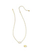 ELISA RIVETED SHORT PENDANT NECKLACE GOLD IVORY MOTHER OF PEARL