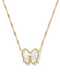 HALEY BOW SHORT PENDANT NECKLACE GOLD IVORY MOTHER OF PEARL