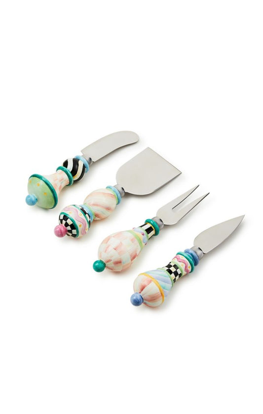 Mackenzie-Childs rosy meadow cheese spreader set