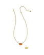 ELISA RIVETED SHORT PENDANT NECKLACE VINTAGE GOLD ORANGE BANDED AGATE