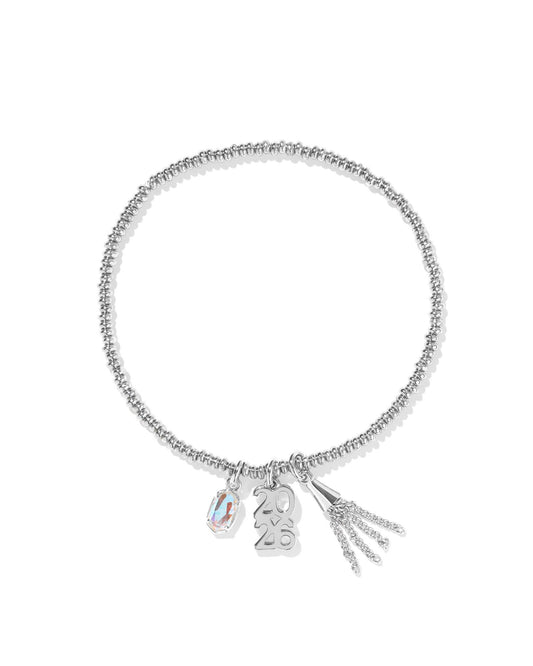 2026 Graduation Stretch Bracelet Silver