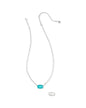 ELISA RIVETED SHORT PENDANT NECKLACE SILVER VARIEGATED TURQUOISE MAGNESITE