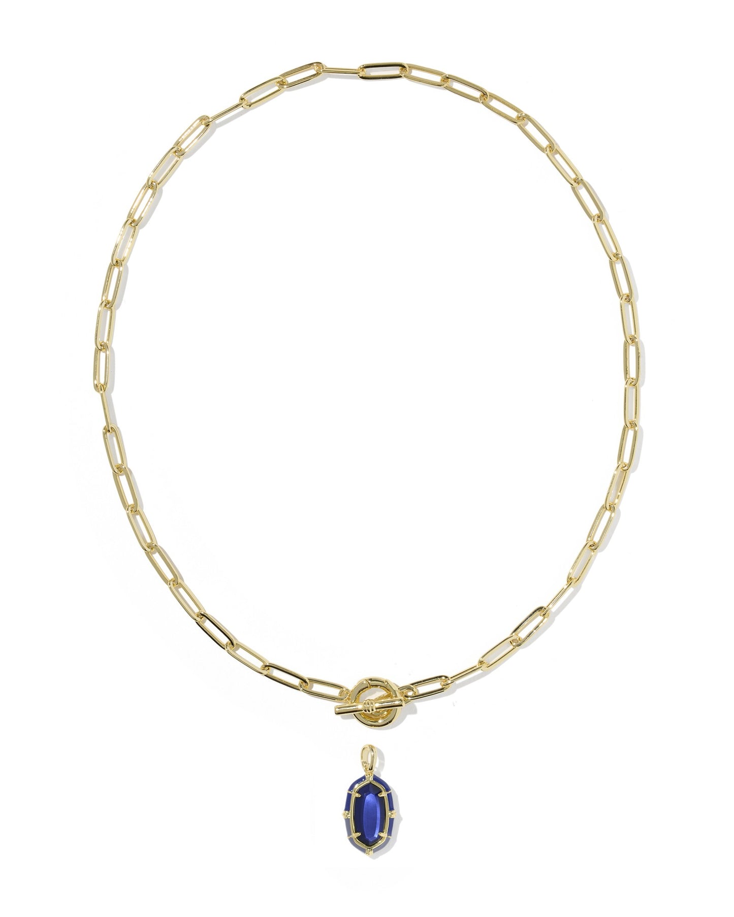 ELISA ENAMEL LINK AND CHAIN NECKLACE GOLD BLACK AGATE