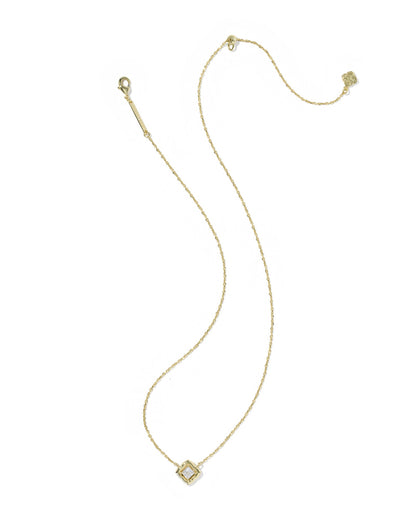 MALLORY CRYSTAL SHORT PENDANT NECKLACE GOLD WHITE CZ