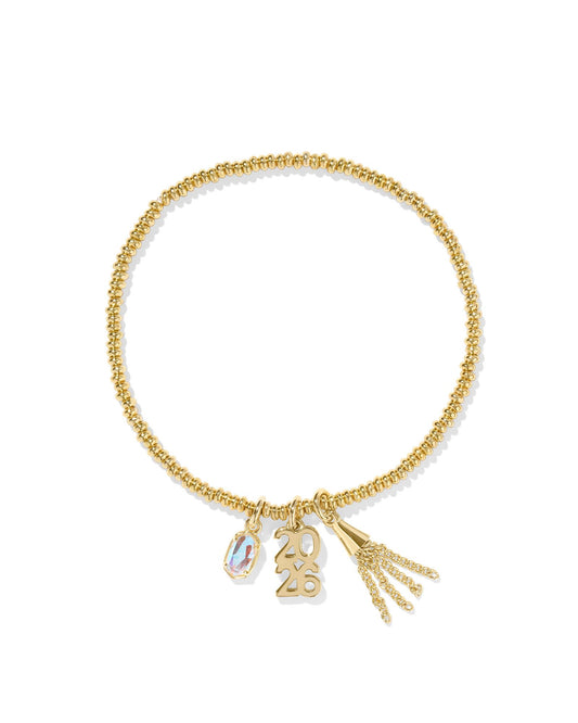 2026 Graduation Stretch Bracelet Gold