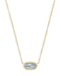ELISA SHORT PENDANT NECKLACE GOLD LIGHT BLUE ILLUSION
