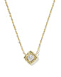 MALLORY CRYSTAL SHORT PENDANT NECKLACE GOLD WHITE CZ