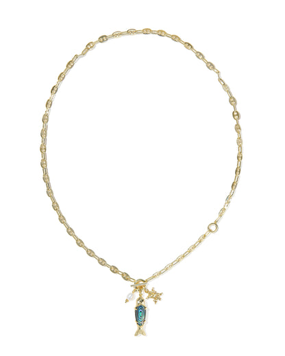 PARKER FISH LONG CHARM NECKLACE