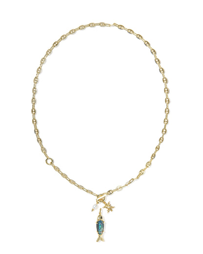PARKER FISH LONG CHARM NECKLACE