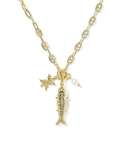 PARKER FISH LONG CHARM NECKLACE