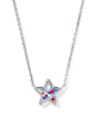 CASSIDY SHORT PENDANT NECKLACE SILVER RED WHITE BLUE STAR ILLUSION