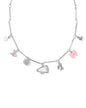CHEER CHARM NECKLACE Silver PINK WHITE MIX