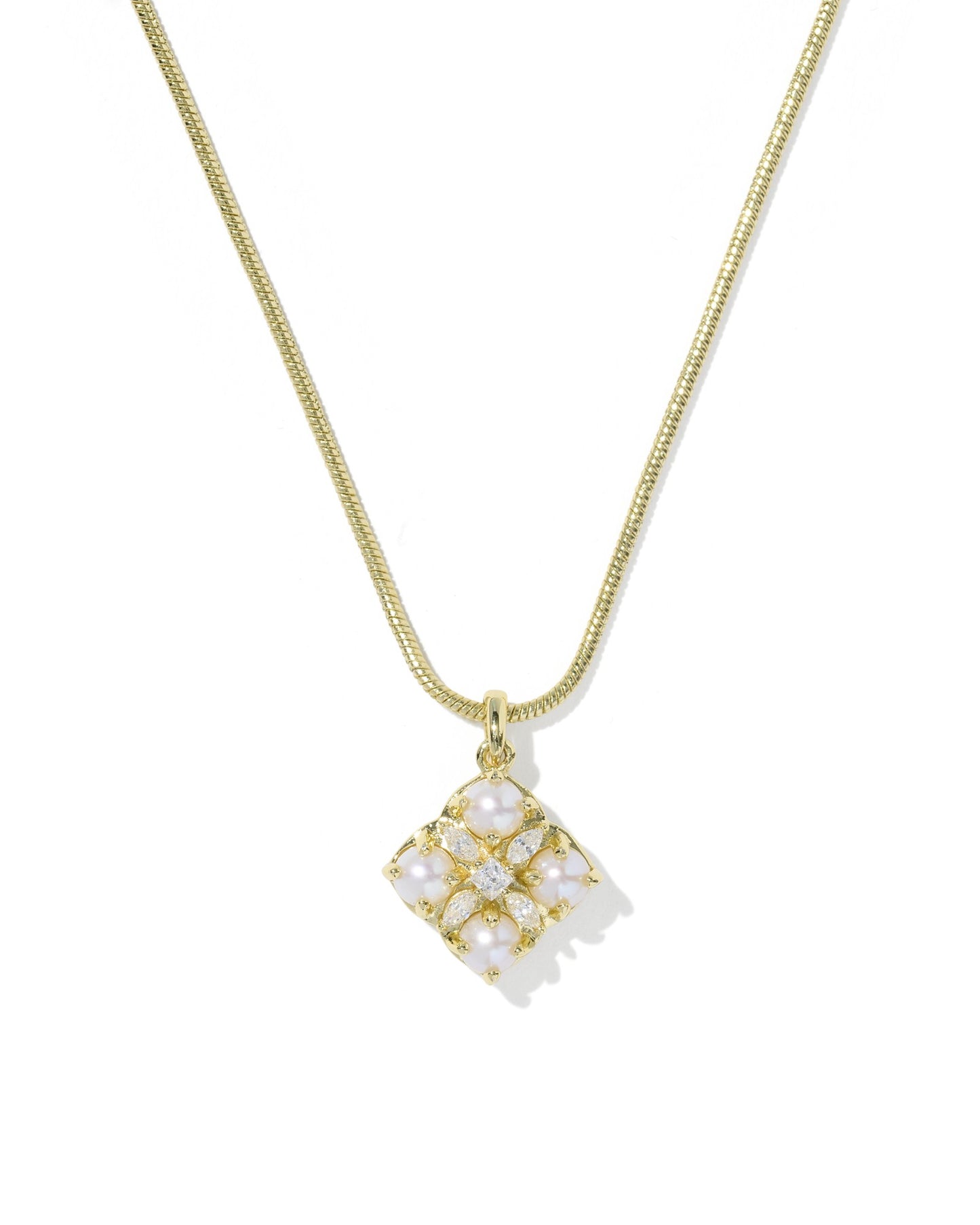 DIRA PEARL SHORT PENDANT NECKLACE GOLD FRESHWATER CULTURED PEARL
