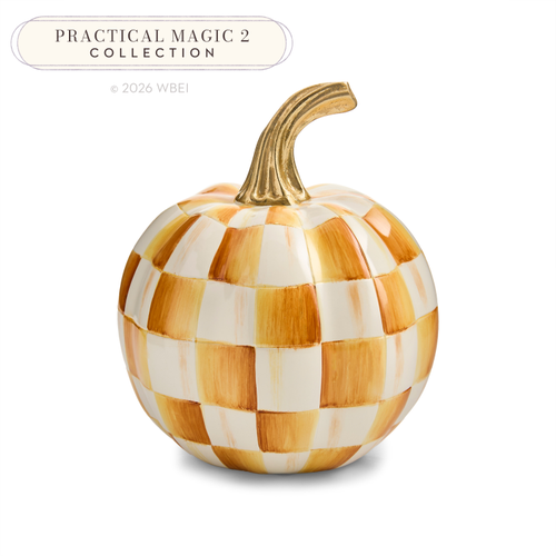 Mackenzie-Childs Amber Check Mini Pumpkin