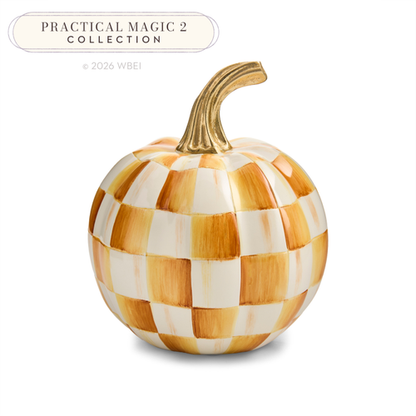 Mackenzie-Childs Amber Check Mini Pumpkin