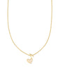DOLLY PARTON ARI HEART MUSIC NOTE SHORT PENDANT NECKLACE GOLD IRIDESCENT DRUSY