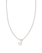 DOLLY PARTON ARI HEART MUSIC NOTE SHORT PENDANT NECKLACE VINTAGE SILVER IRIDESCENT DRUSY