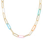 AINSLEY CONVERTIBLE CHAIN NECKLACE GOLD MULTI MIX ENAMEL