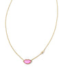 LIPS PENDANT NECKLACE GOLD HOT PINK MOTHER OF PEARL