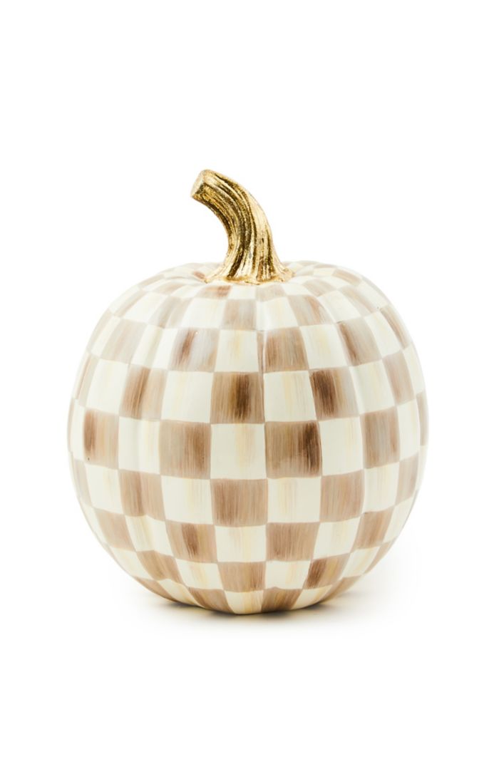 Mackenzie-Childs Mocha Check Small Pumpkin