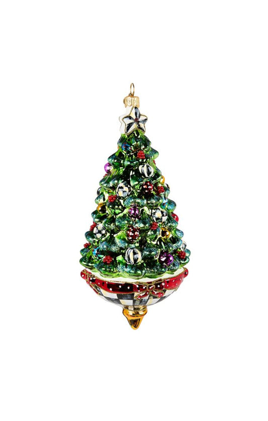 Tree Spinning Top Glass Ornament