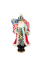 Santa with Flag Glass Ornament