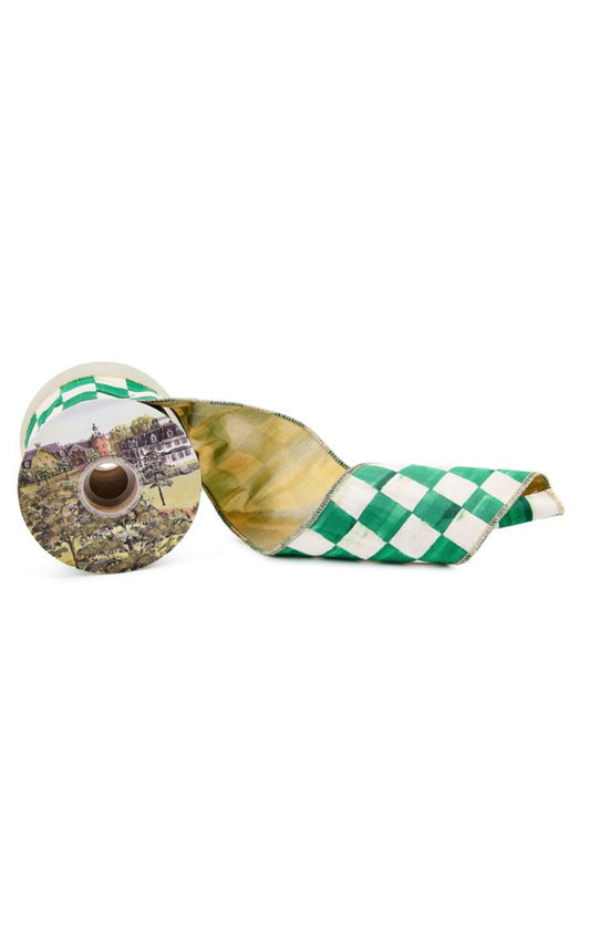 Green Check 4" Ribbon