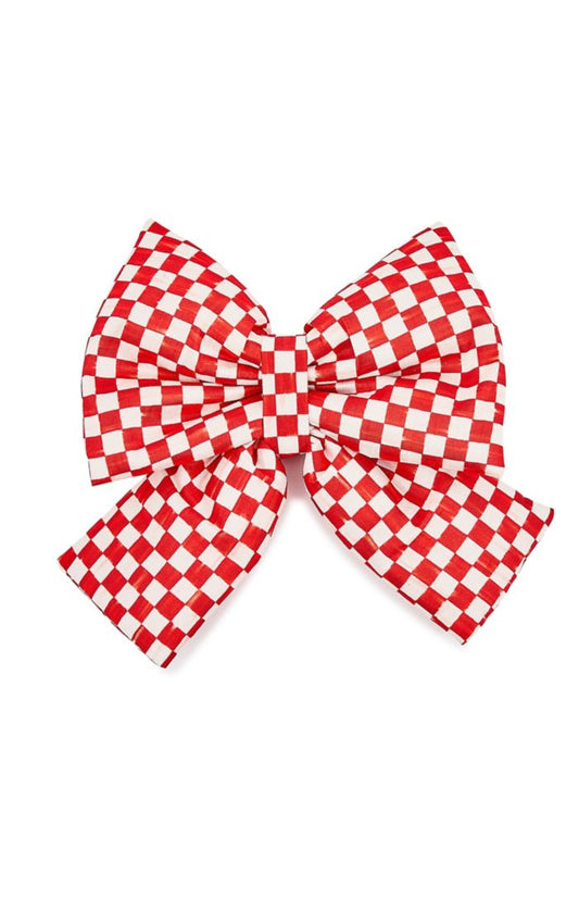 Red Check Medium Bow