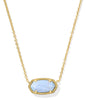 ELISA PENDANT NECKLACE GOLD VARIEGATED LIGHT BLUE MAGNESITE