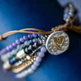 Beaded Love Bracelet - Indigo