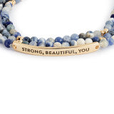 Necklace/Bracelet - Blue Mix Strong Beautiful You