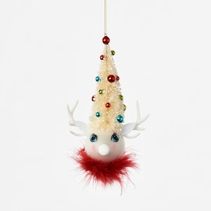 Deer Head w/Sisal Tree Ornament - 8"