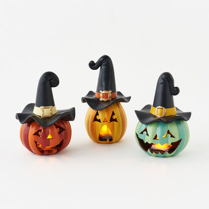 Lighted Jack-O-Lantern w/Witch Hat, Choice of 3 Assorted