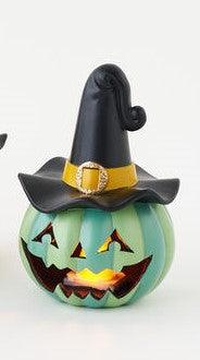 Lighted Jack-O-Lantern w/Witch Hat, Choice of 3 Assorted