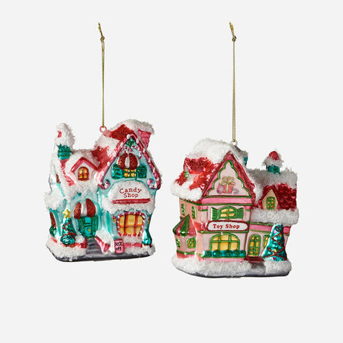 Candy Shop and Toy Shop Ornaments Set of 2 - 4.5