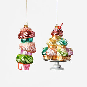 Cupcake Ornaments - Set of 2 - 6"